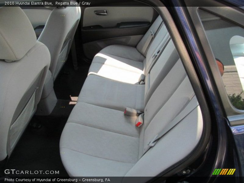 Rear Seat of 2010 Elantra Blue