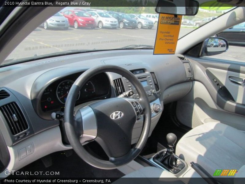 Dashboard of 2010 Elantra Blue