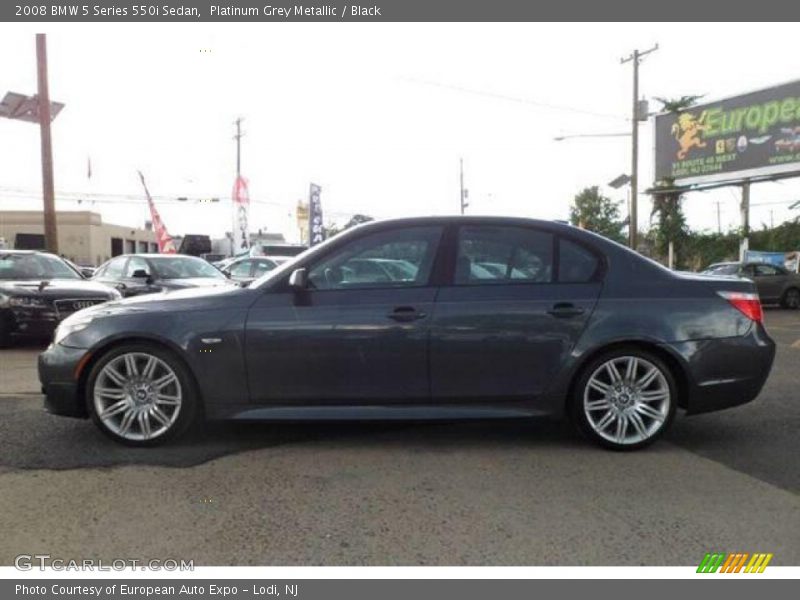 Platinum Grey Metallic / Black 2008 BMW 5 Series 550i Sedan