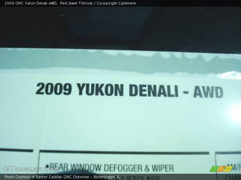 Red Jewel Tintcoat / Cocoa/Light Cashmere 2009 GMC Yukon Denali AWD