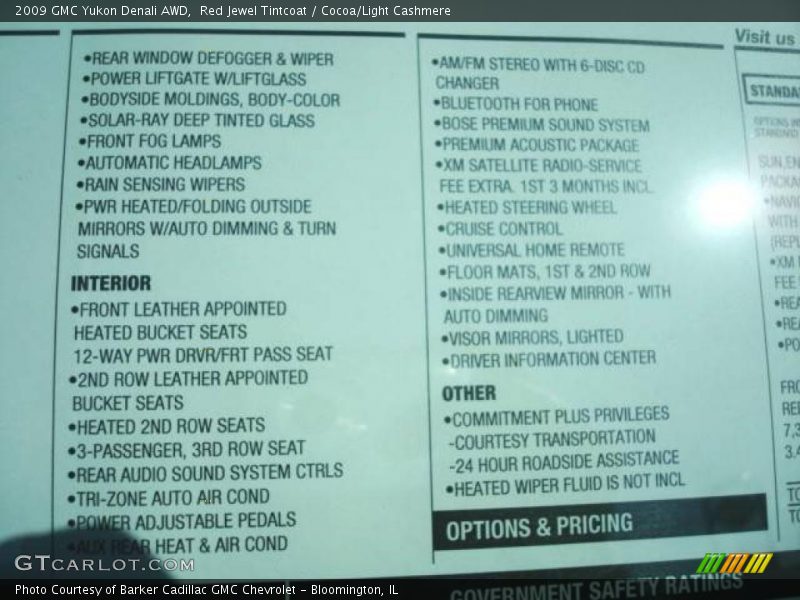 Red Jewel Tintcoat / Cocoa/Light Cashmere 2009 GMC Yukon Denali AWD