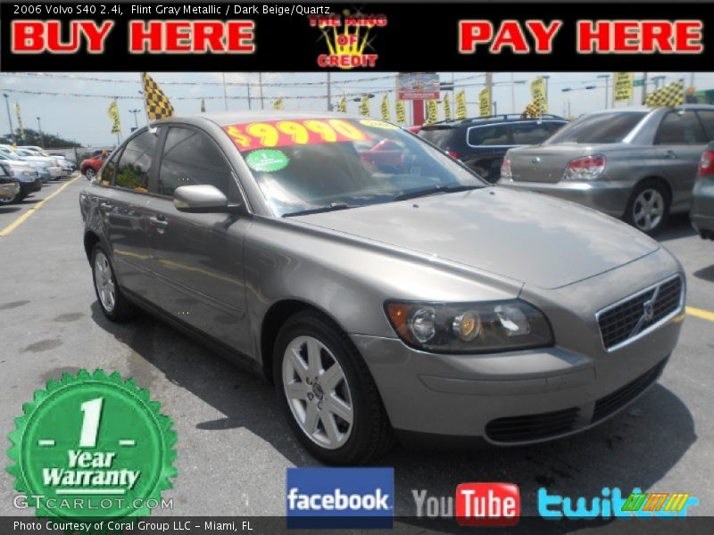 Flint Gray Metallic / Dark Beige/Quartz 2006 Volvo S40 2.4i
