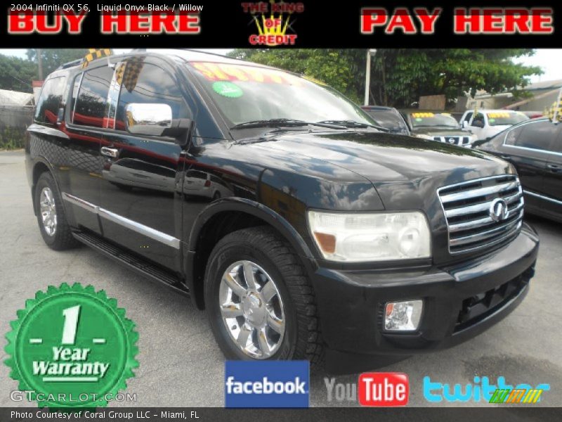 Liquid Onyx Black / Willow 2004 Infiniti QX 56