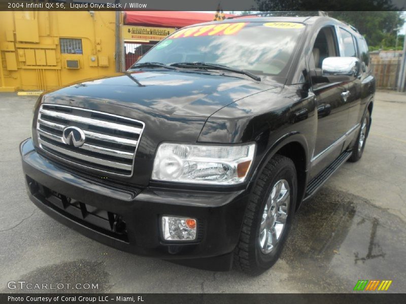 Liquid Onyx Black / Willow 2004 Infiniti QX 56