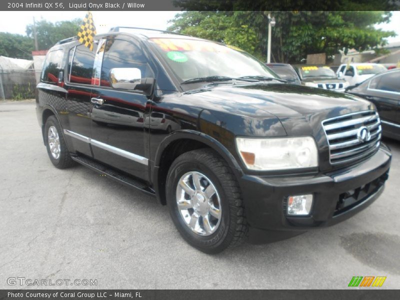 Liquid Onyx Black / Willow 2004 Infiniti QX 56