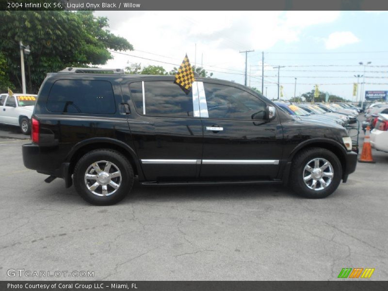 Liquid Onyx Black / Willow 2004 Infiniti QX 56