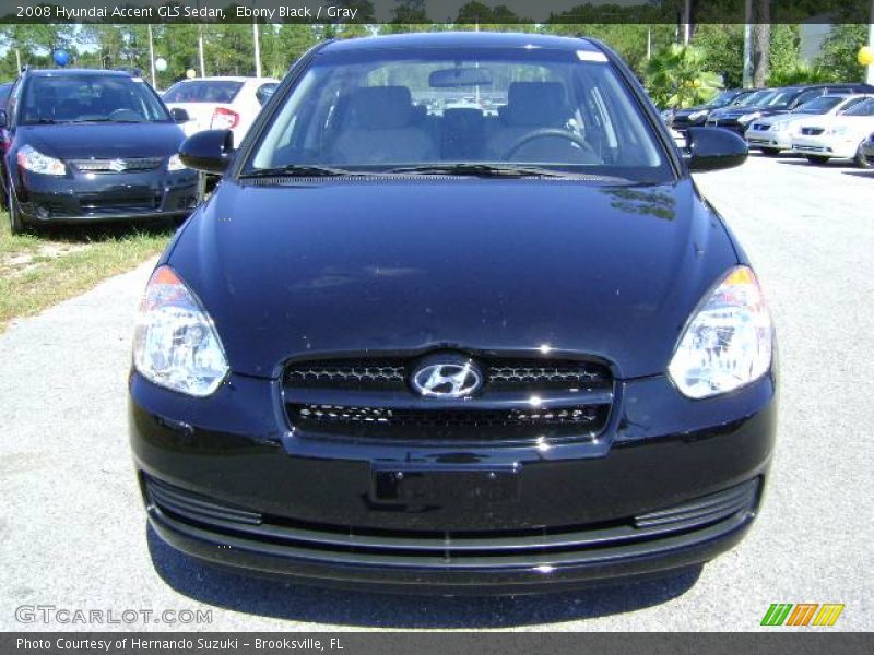 Ebony Black / Gray 2008 Hyundai Accent GLS Sedan