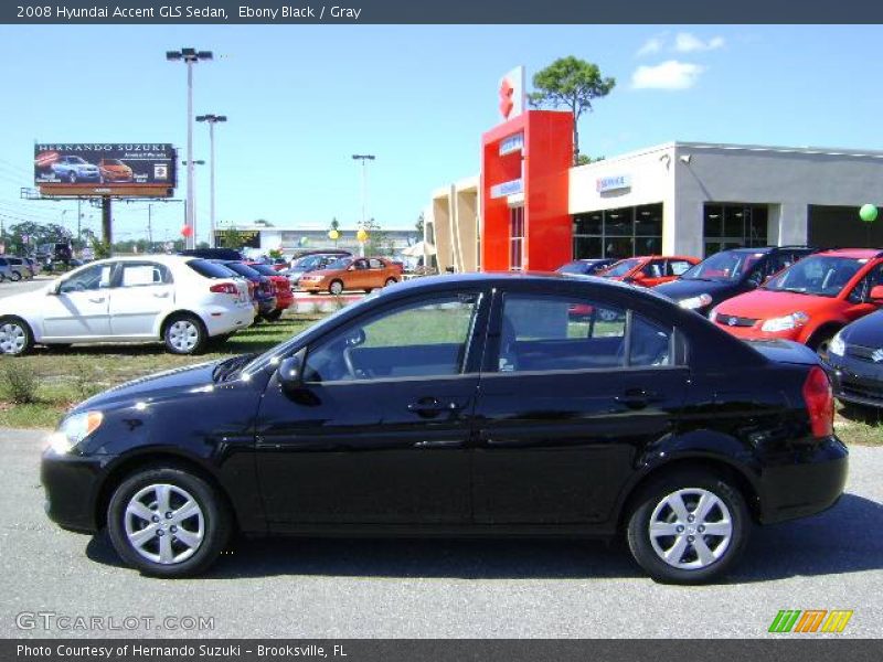 Ebony Black / Gray 2008 Hyundai Accent GLS Sedan