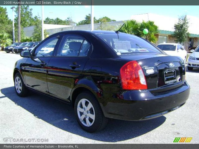 Ebony Black / Gray 2008 Hyundai Accent GLS Sedan