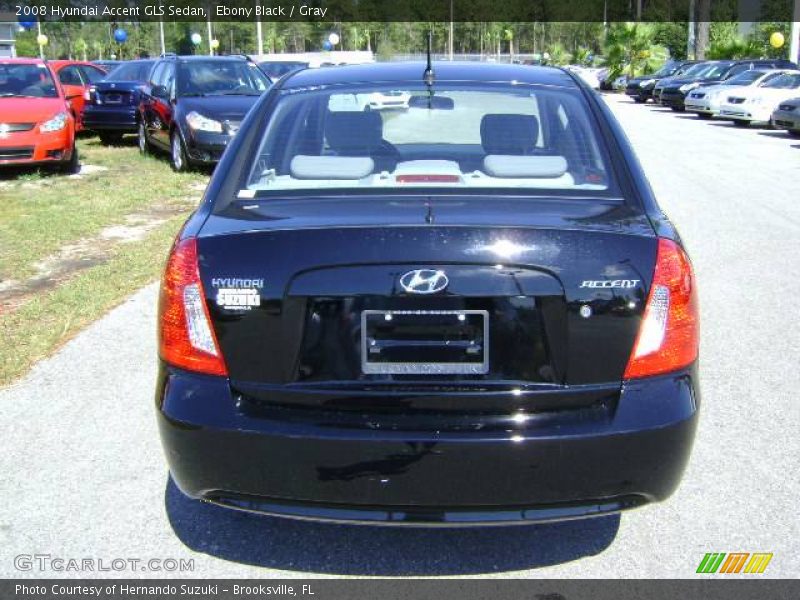 Ebony Black / Gray 2008 Hyundai Accent GLS Sedan
