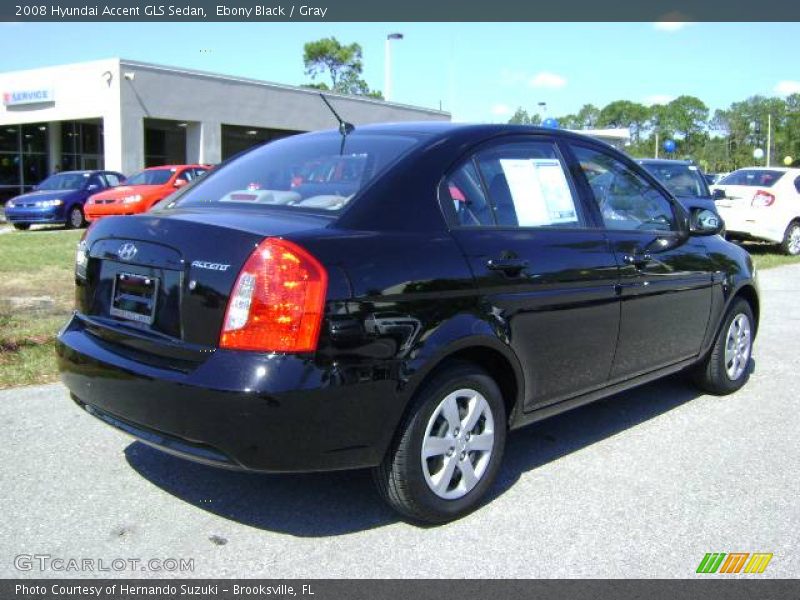 Ebony Black / Gray 2008 Hyundai Accent GLS Sedan