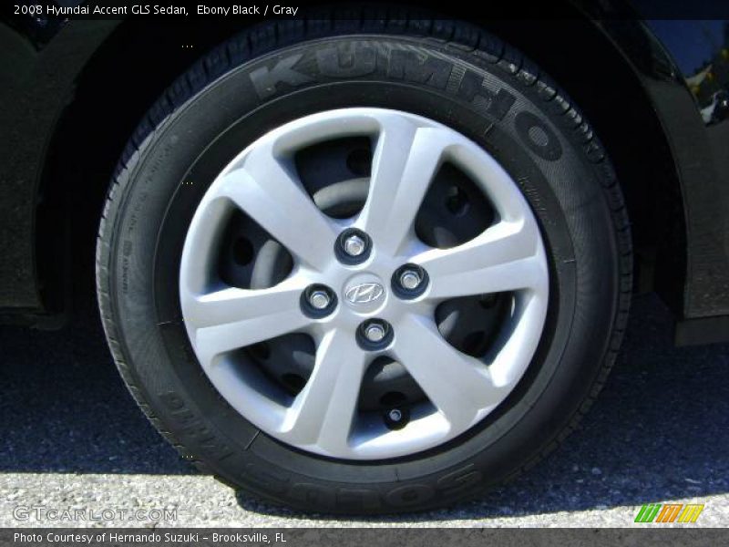 Ebony Black / Gray 2008 Hyundai Accent GLS Sedan