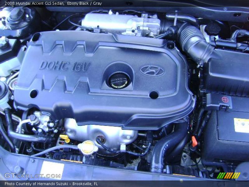 Ebony Black / Gray 2008 Hyundai Accent GLS Sedan