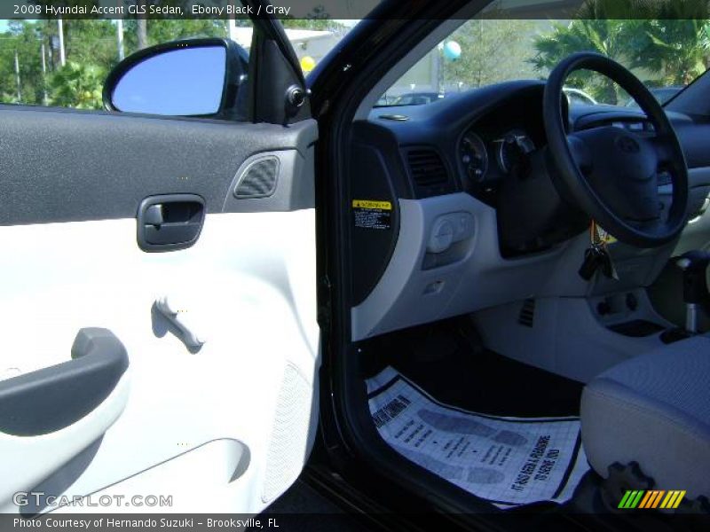 Ebony Black / Gray 2008 Hyundai Accent GLS Sedan
