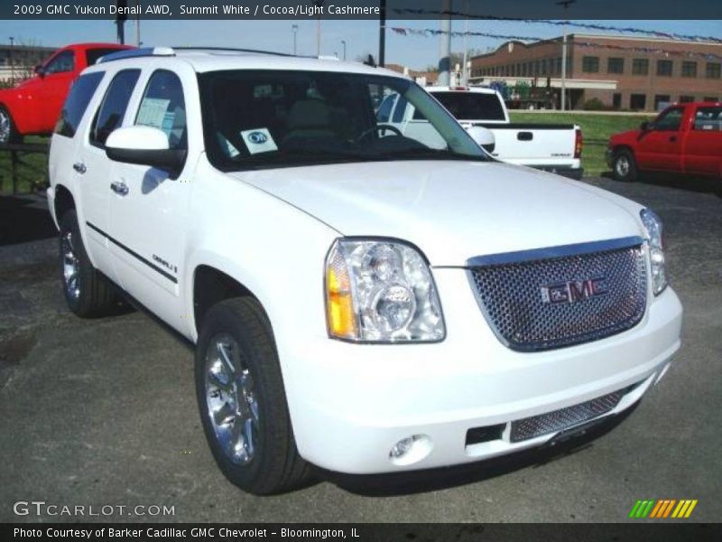 Summit White / Cocoa/Light Cashmere 2009 GMC Yukon Denali AWD
