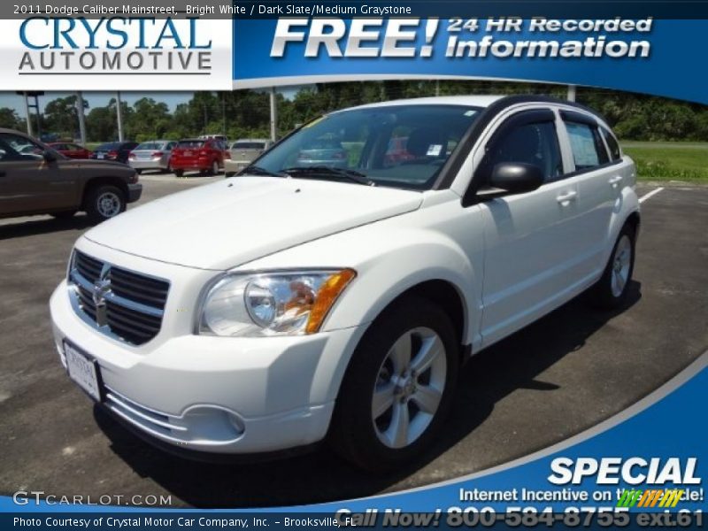 Bright White / Dark Slate/Medium Graystone 2011 Dodge Caliber Mainstreet