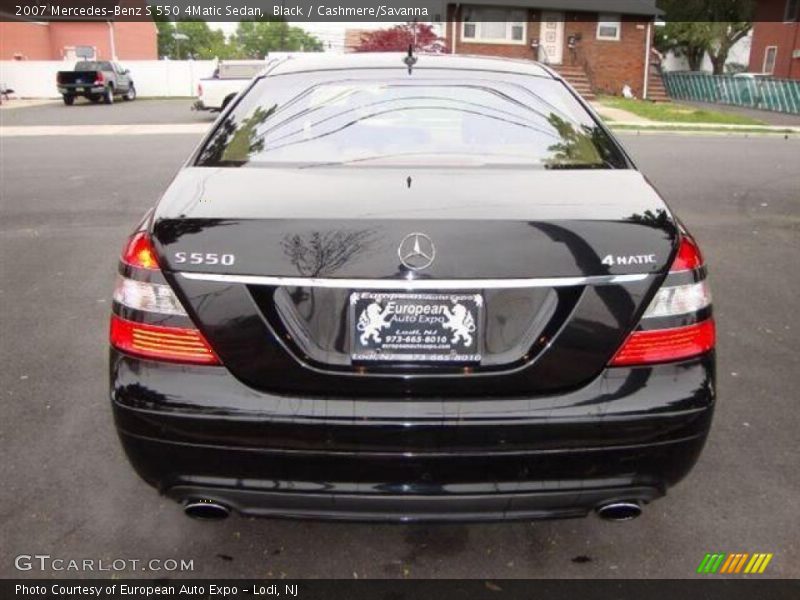 Black / Cashmere/Savanna 2007 Mercedes-Benz S 550 4Matic Sedan