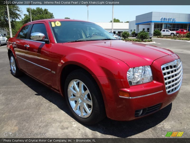 Inferno Red Crystal Pearl / Dark Khaki/Light Graystone 2010 Chrysler 300 Touring