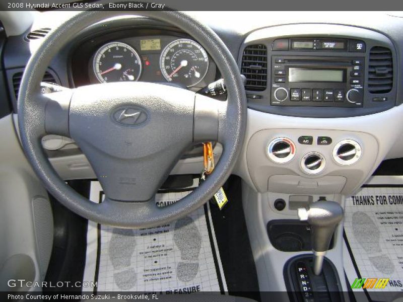 Ebony Black / Gray 2008 Hyundai Accent GLS Sedan