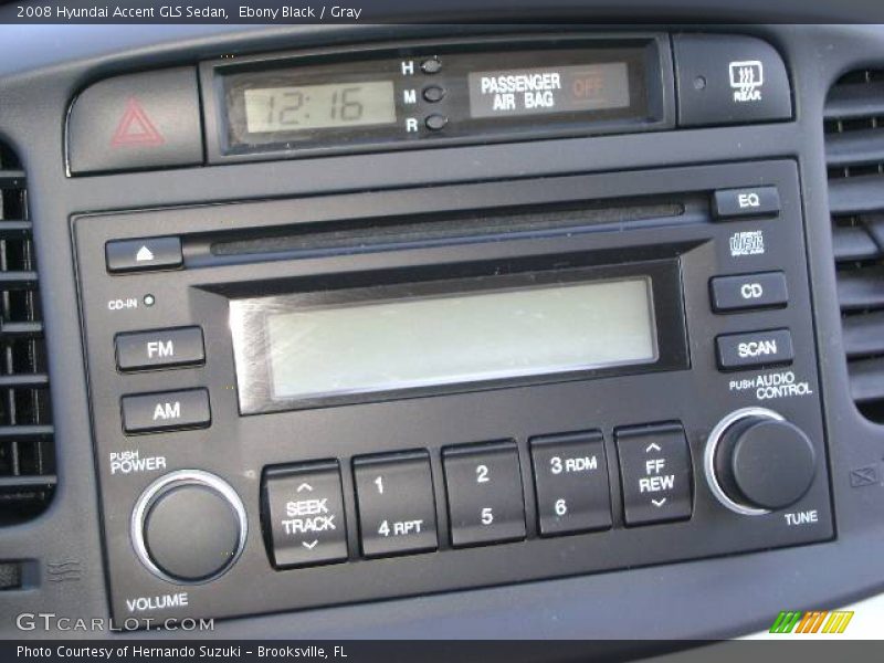 Ebony Black / Gray 2008 Hyundai Accent GLS Sedan