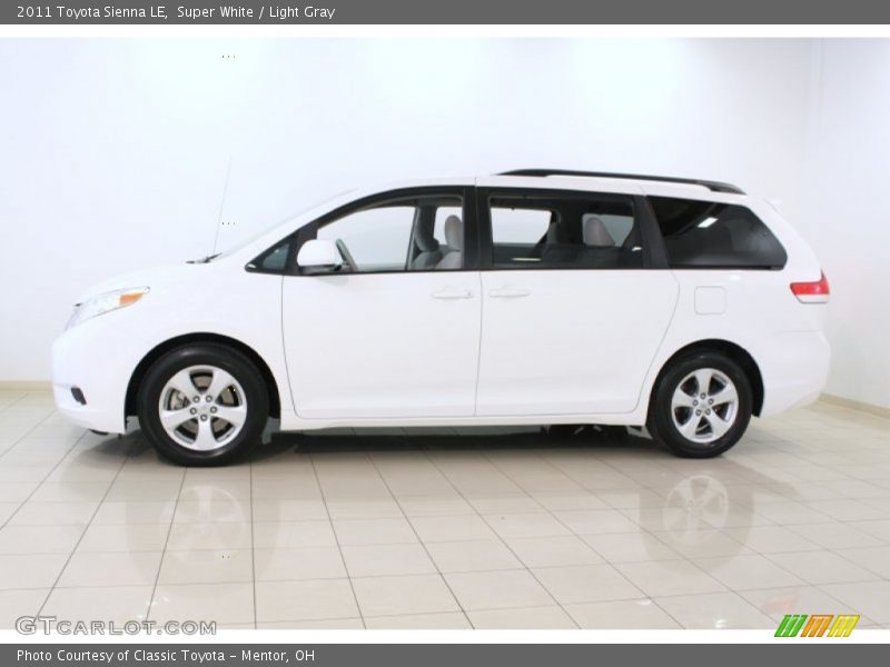Super White / Light Gray 2011 Toyota Sienna LE
