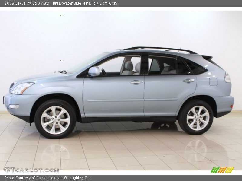 Breakwater Blue Metallic / Light Gray 2009 Lexus RX 350 AWD