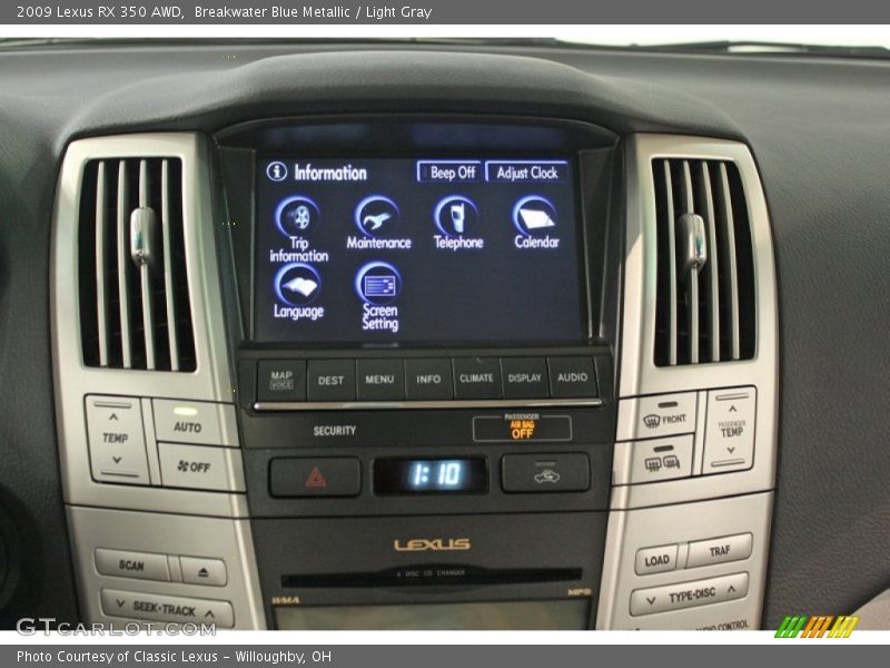 Breakwater Blue Metallic / Light Gray 2009 Lexus RX 350 AWD