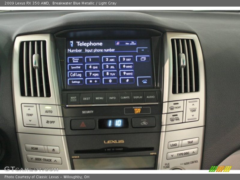 Breakwater Blue Metallic / Light Gray 2009 Lexus RX 350 AWD