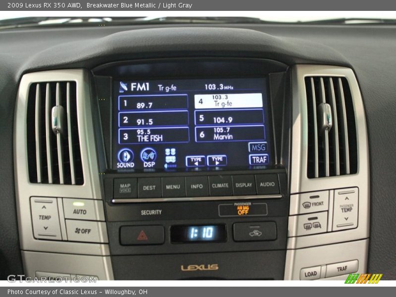 Breakwater Blue Metallic / Light Gray 2009 Lexus RX 350 AWD