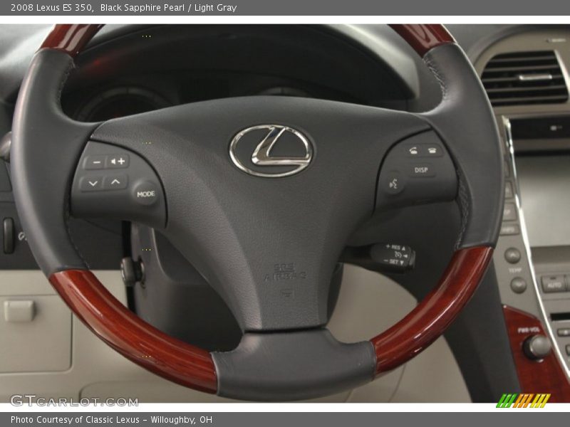 Black Sapphire Pearl / Light Gray 2008 Lexus ES 350