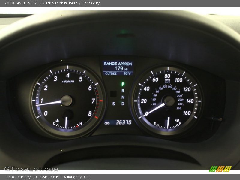 Black Sapphire Pearl / Light Gray 2008 Lexus ES 350