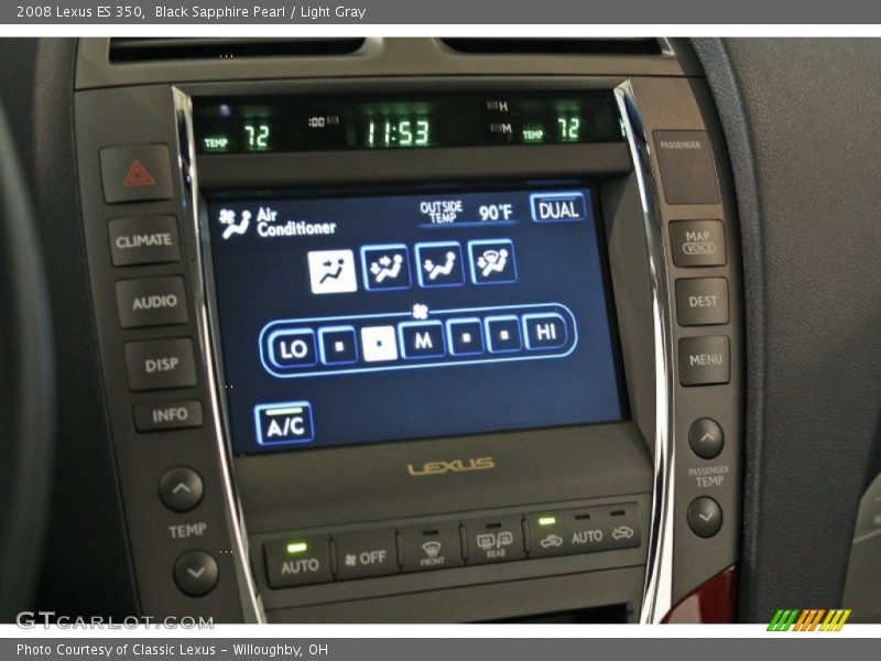 Black Sapphire Pearl / Light Gray 2008 Lexus ES 350