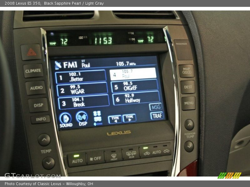 Black Sapphire Pearl / Light Gray 2008 Lexus ES 350