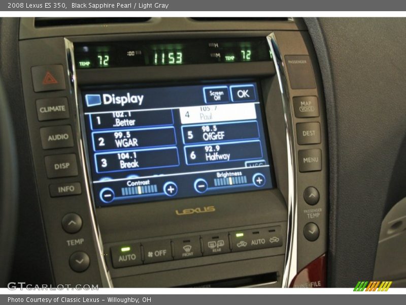 Black Sapphire Pearl / Light Gray 2008 Lexus ES 350