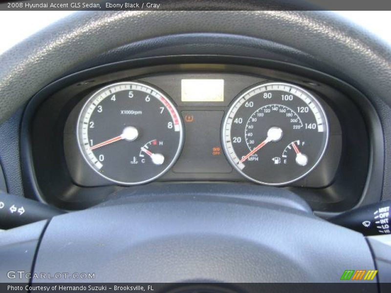 Ebony Black / Gray 2008 Hyundai Accent GLS Sedan