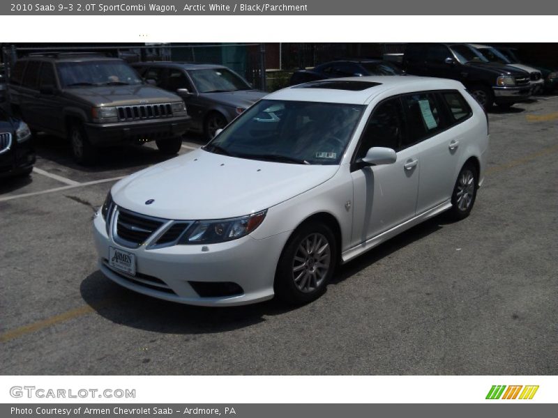 Arctic White / Black/Parchment 2010 Saab 9-3 2.0T SportCombi Wagon