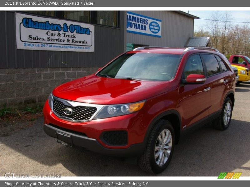 Spicy Red / Beige 2011 Kia Sorento LX V6 AWD