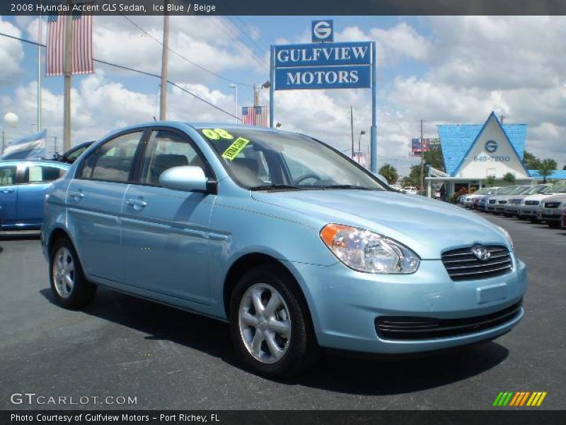 Ice Blue / Beige 2008 Hyundai Accent GLS Sedan