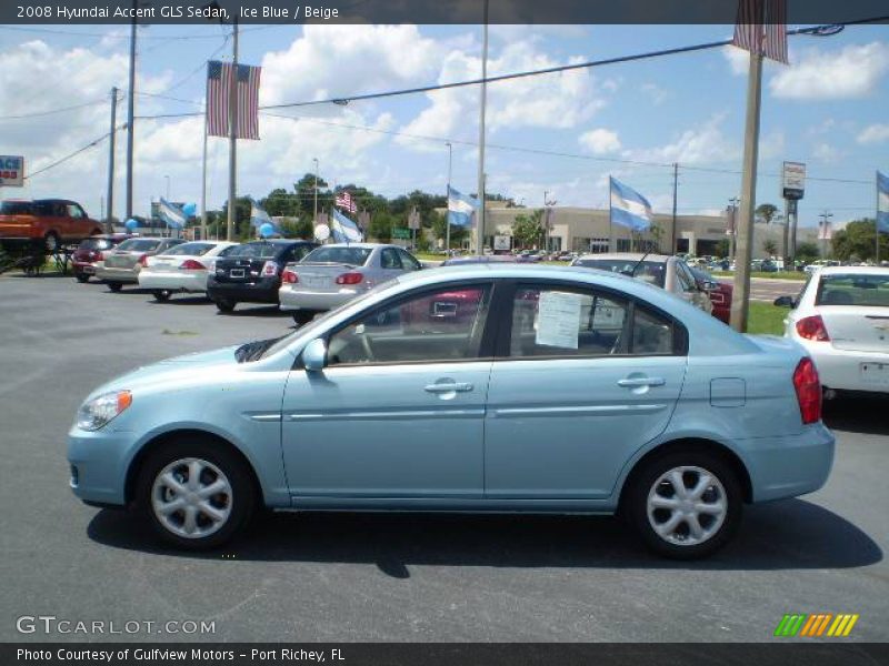 Ice Blue / Beige 2008 Hyundai Accent GLS Sedan