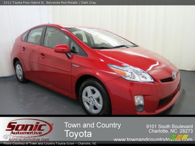 Barcelona Red Metallic / Dark Gray 2011 Toyota Prius Hybrid III
