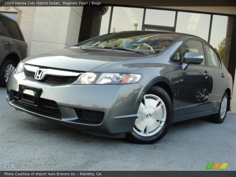 Magnetic Pearl / Beige 2009 Honda Civic Hybrid Sedan