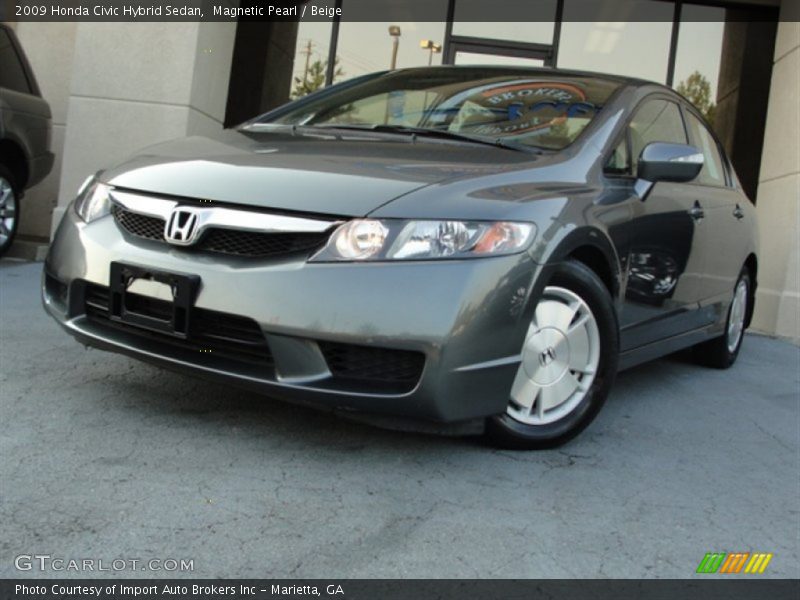 Magnetic Pearl / Beige 2009 Honda Civic Hybrid Sedan