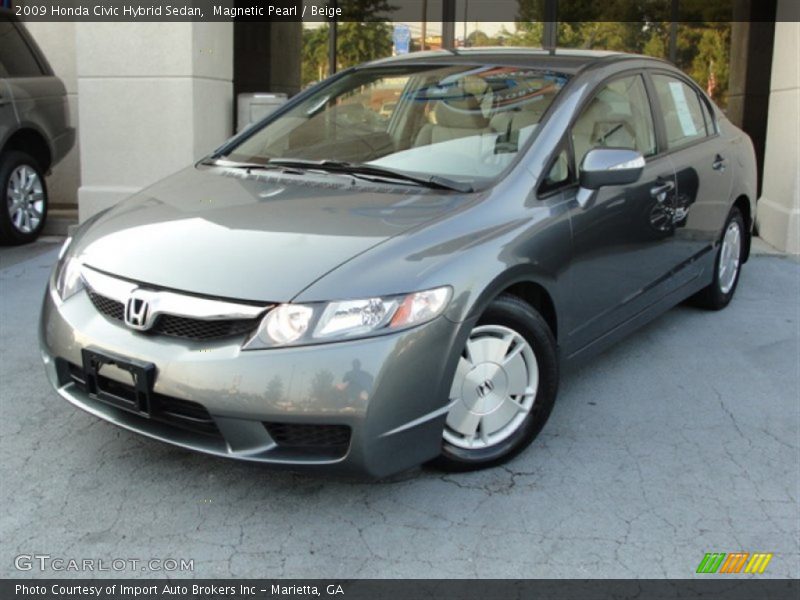 Magnetic Pearl / Beige 2009 Honda Civic Hybrid Sedan