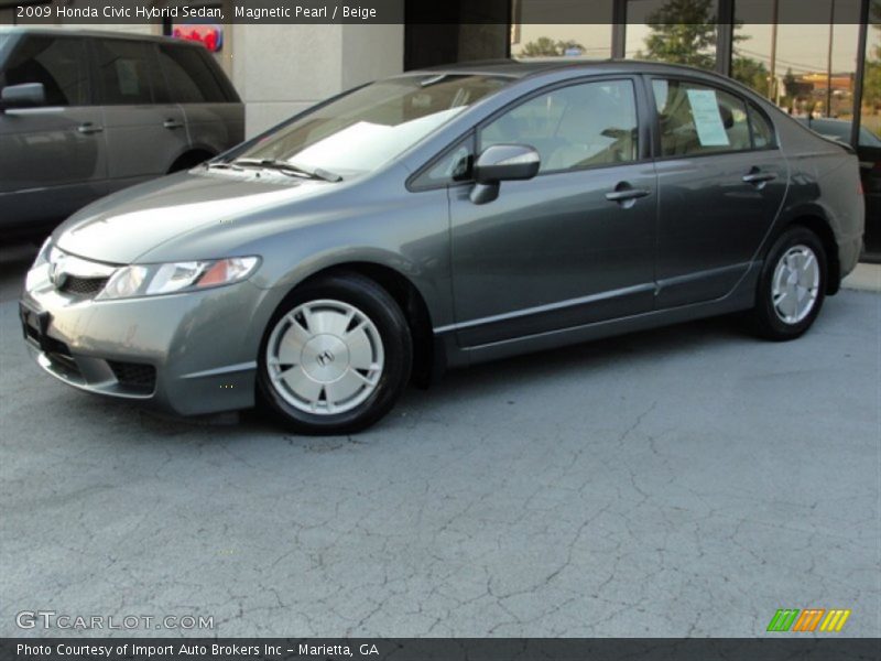 Magnetic Pearl / Beige 2009 Honda Civic Hybrid Sedan