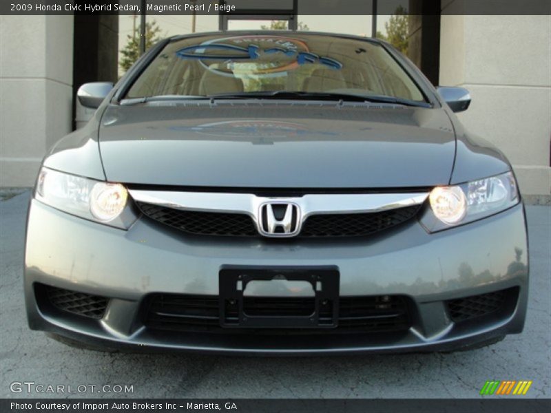 Magnetic Pearl / Beige 2009 Honda Civic Hybrid Sedan