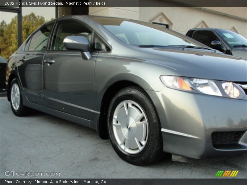 Magnetic Pearl / Beige 2009 Honda Civic Hybrid Sedan