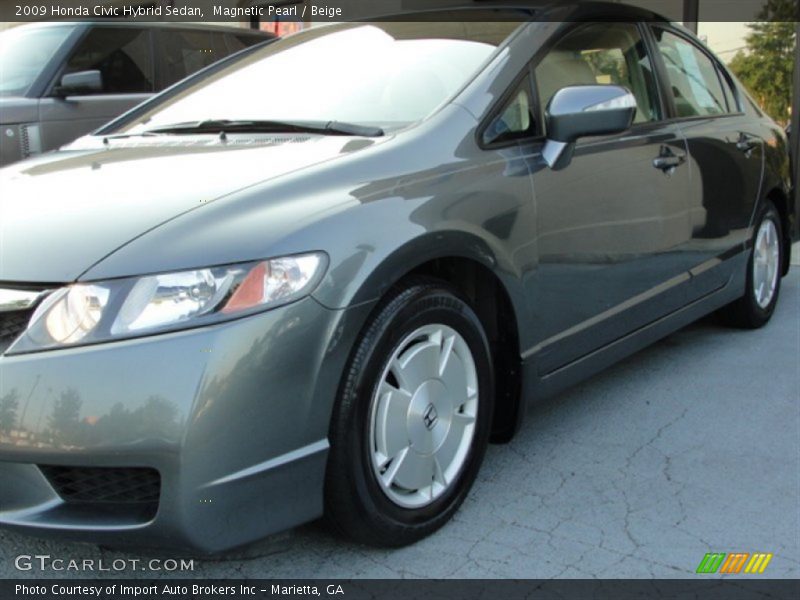 Magnetic Pearl / Beige 2009 Honda Civic Hybrid Sedan