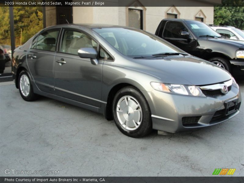 Magnetic Pearl / Beige 2009 Honda Civic Hybrid Sedan