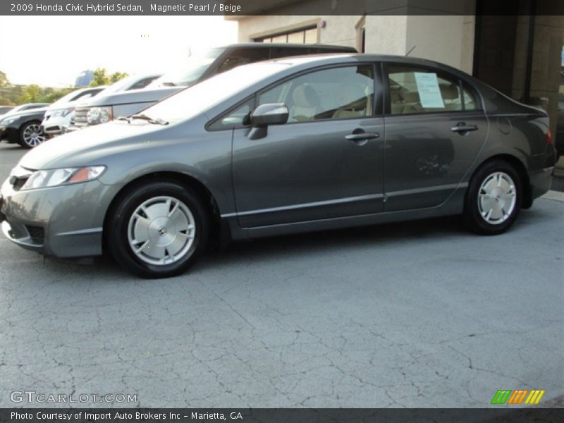 Magnetic Pearl / Beige 2009 Honda Civic Hybrid Sedan