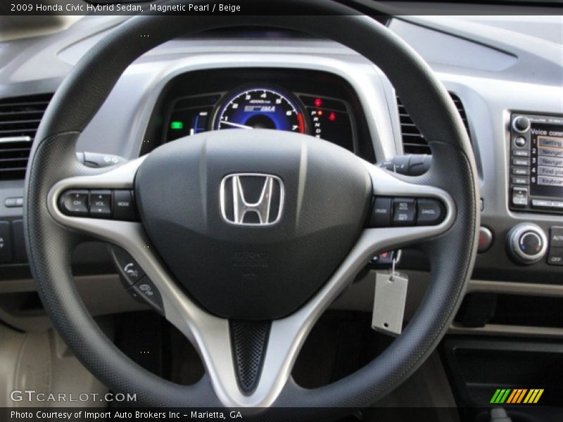 Magnetic Pearl / Beige 2009 Honda Civic Hybrid Sedan